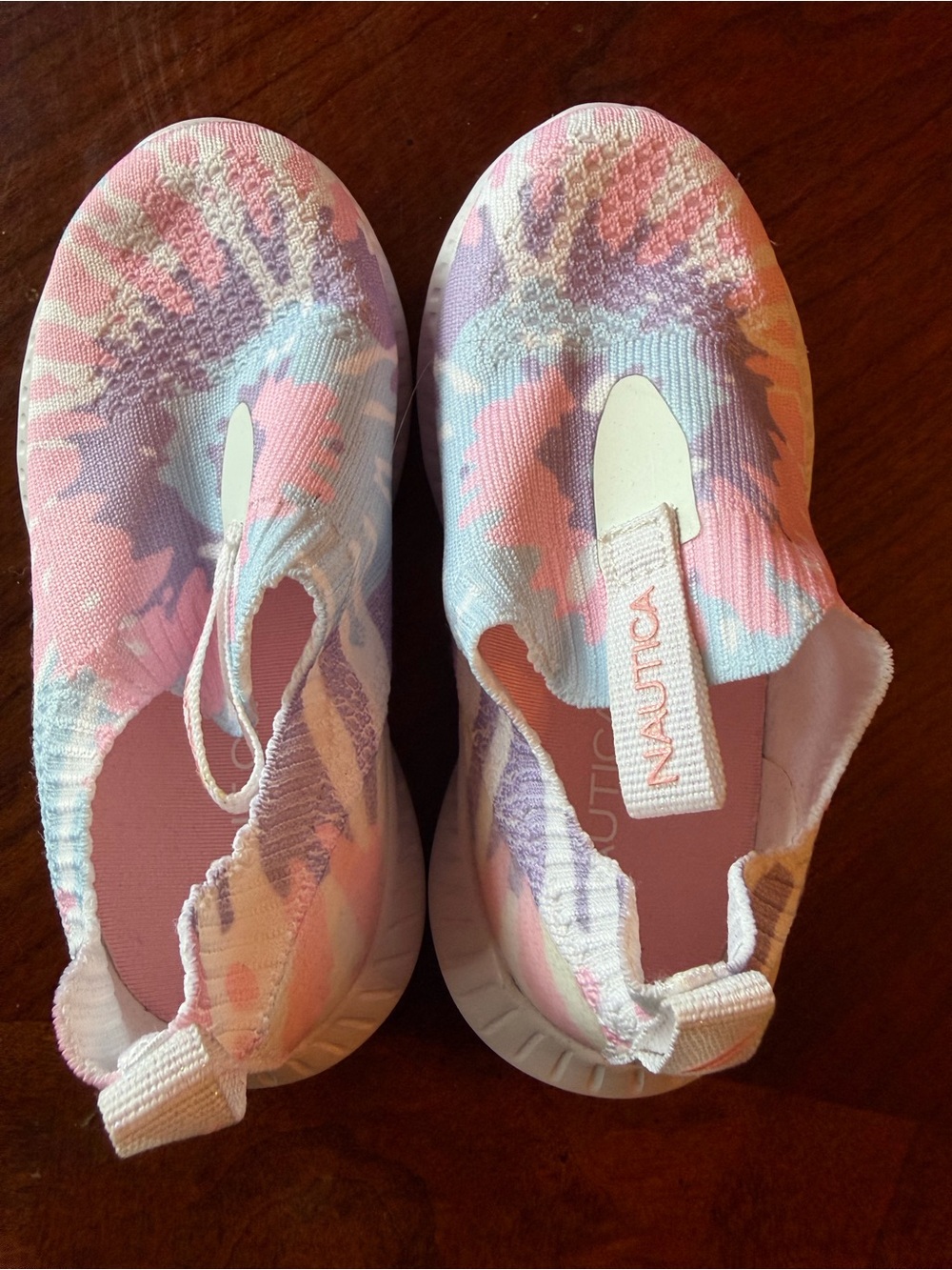 New Nautica Kids Pastel Tie-Dye Slip-On Sneakers - Pink, Purple & Blue